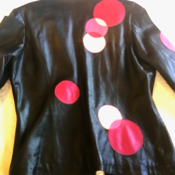 💕Belle Sport Dot Leather Jacket - Picture 5 of 6